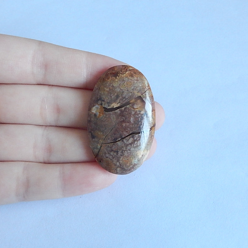 Natural Agate Gemstone Cabochon 42x26x7mm,10.1g - MyGemGarden