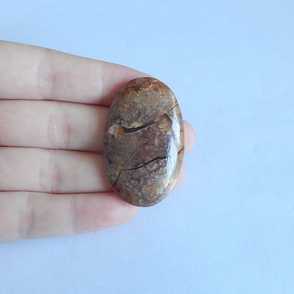 Natural Agate Gemstone Cabochon 42x26x7mm,10.1g - MyGemGarden