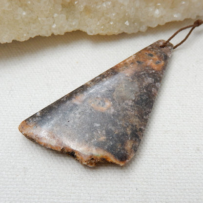 Natural Stone Argentina Rhodochrosite Drilled Gemstone Pendant Bead, 65x30x6mm, 22g - MyGemGarden