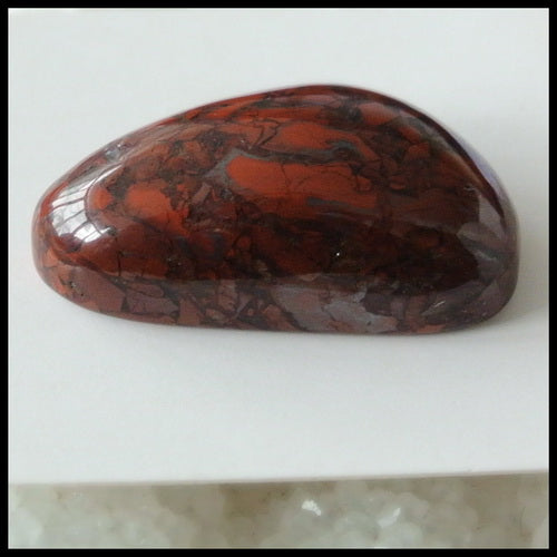 Natural Warring States Red Agate Gemstone Cabochon, 28x16x10mm, 8.8g - MyGemGarden