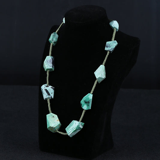 宝石项链，绿松石宝石项链，40 厘米，58 克