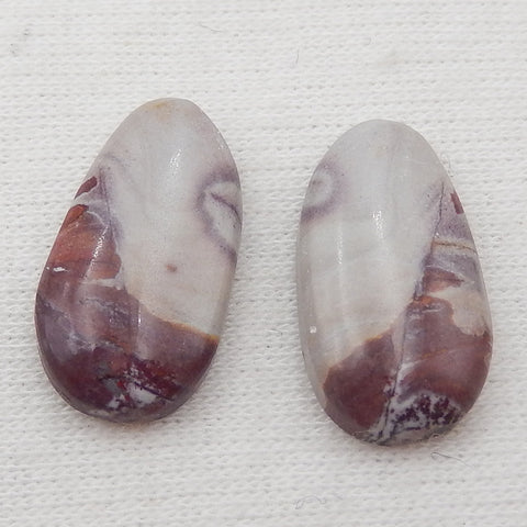 Natural Chohua Jasper Cabochons Paired 18x10x3mm, 1.8g