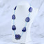 1 Strand Lapis Lazuli Gemstone Necklace, Flower Gemstone Pendant Necklace, Adjustable Necklace, 20-30 inch, 61g