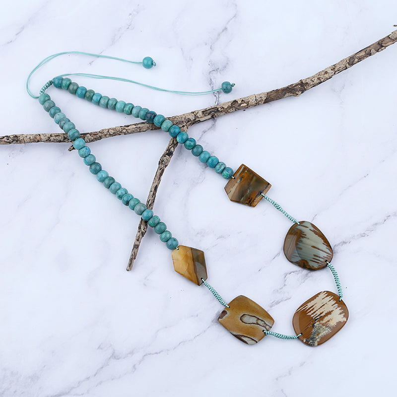 Gemstone Necklaces, Owyhee stone with Chrysocolla Necklaces,50cm,65g,Adjustable Necklace