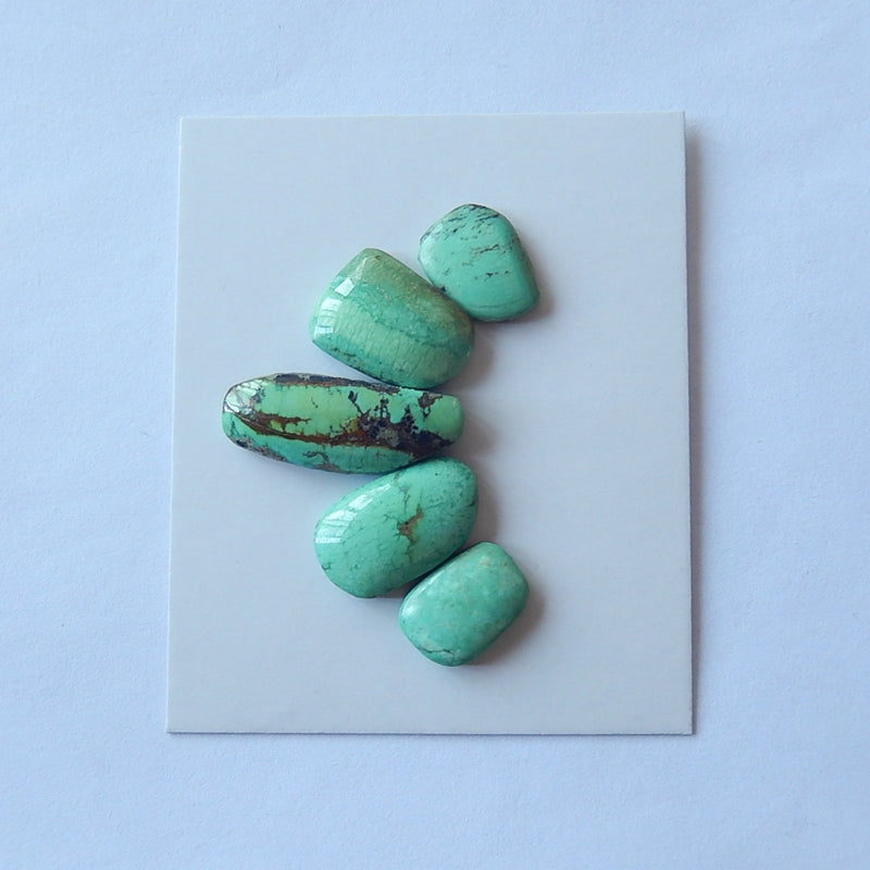 5PCS  Freeform Turquoise  Cabochon Pairs For Jewelry Making25x9x5mm,13x10x3mm 6.1g - MyGemGarden