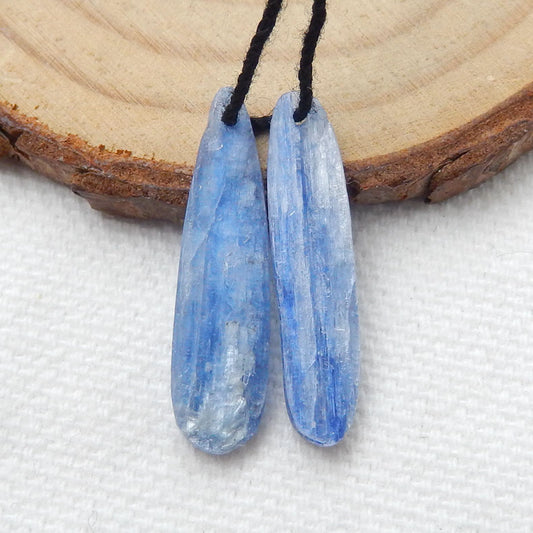 Blue Kyanite Earrings Stone Pair, stone for earrings making, 25x7x3mm, 1.7g - MyGemGarden