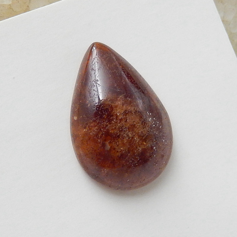 Natural Garnet Teardrop Gemstone Cabochon, 19x13x6mm, 3.3g - MyGemGarden
