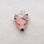 Natural Pink Opal Carved wolf head Pendant with 925 Sterling Silver 23x16x9mm, 3.6g