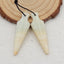 Amazonite Carved Earrings Stone Pair, 40x12x4mm, 5.0g - MyGemGarden