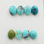 8 PCS Natural Oval Turquoise Gemstone Cabochons, 8x6x3mm, 3.2g - MyGemGarden