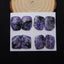 New Arrival 4 Pairs Beautiful Charoite cabochons, 20x15x4mm, 19x14x3mm, 14.4g - MyGemGarden