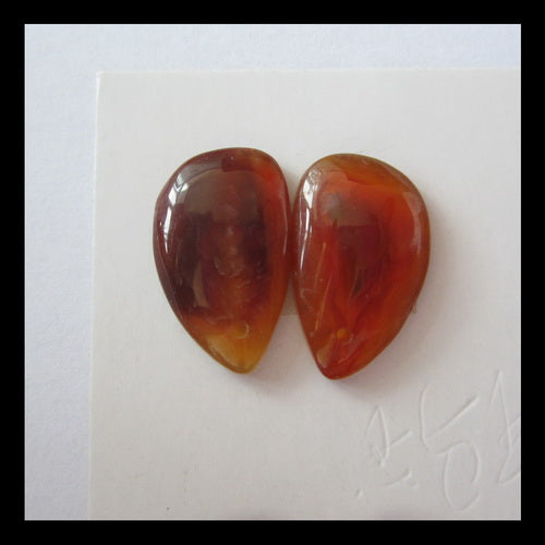 8 pcs Red Agate Cabochon Pair 16x11x3mm,7.5g - MyGemGarden