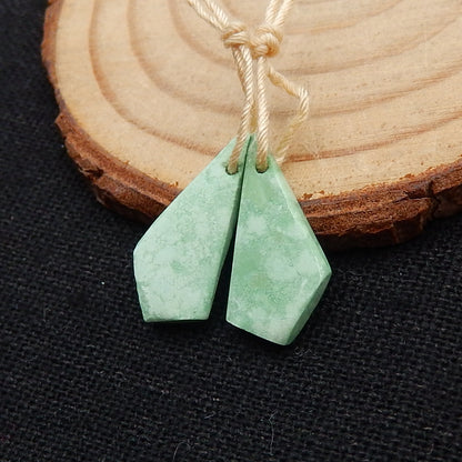 Turquoise Earrings Stone Pair, stone for earrings making, 18x10x2mm, 1.0g - MyGemGarden