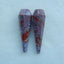 Natural Carved Ocean Jasper  Cabochon Pairs£¨Can Drill),43x13mm,15.1g - MyGemGarden