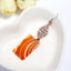 Orange stripe Agate Rectangle stone earrings Dangle earrings, 25x25x2mm, 6.1g - MyGemGarden