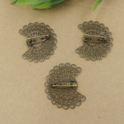 Wholesale 20pcs Carved Flower Brooch Pendant Accessories, Brooch Pendant, Jewelry Pendant Blanks Suppliers, 38*33mm - MyGemGarden