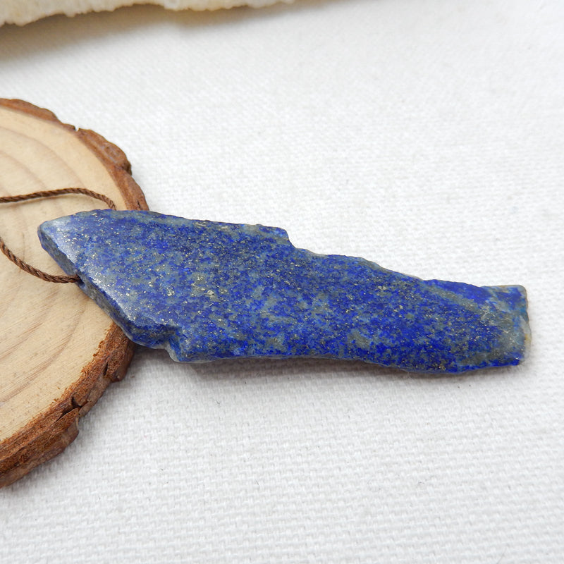 Nugget Lapis Lazuli Material Gemstone Pendant Bead, 66x21x5mm, 12.4g - MyGemGarden