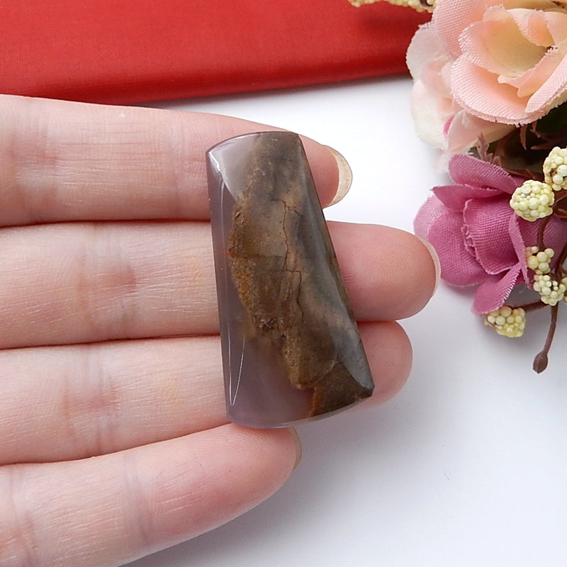 Natural Red Agate Gemstone Cabochon 38x20x6mm,7.8g - MyGemGarden