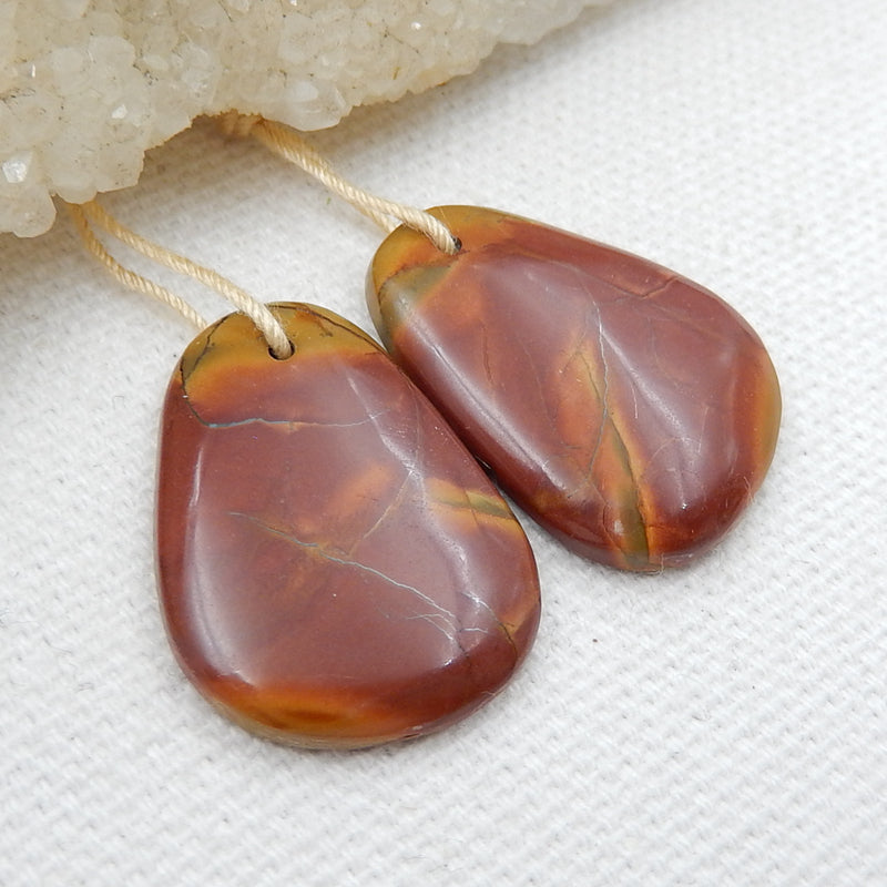 Natural Multi-Color Picasso jasper Earrings Pair, stone for Earrings making, 23x17x3mm, 4.7g - MyGemGarden