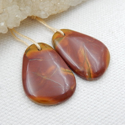 Natural Multi-Color Picasso jasper Earrings Pair, stone for Earrings making, 23x17x3mm, 4.7g - MyGemGarden