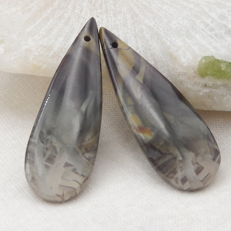 Natural Morrisonite Earring Beads 36x12x4mm, 5.5g