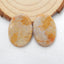 Natural Indonesian Fossil Coral Oval Gemstone Cabochon Pair, 25x19x3mm, 5.1g - MyGemGarden