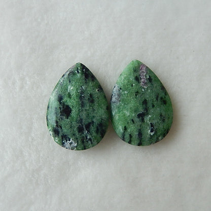 Natural Ruby and Zoisite Cabochon Pair 25x18x5mm,7.5g - MyGemGarden