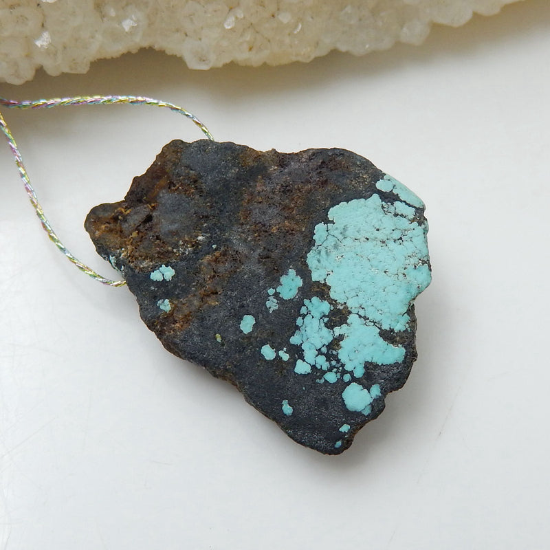 Nugget gemstone Turquoise Pendant, 31x22x9mm, 6.2g - MyGemGarden