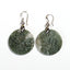 Green moss Agate Round earrings Drop earrings, natural stone jewelry, 15x15x3mm, 8.2g - MyGemGarden