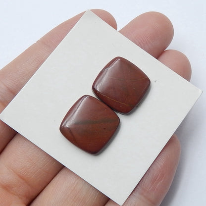 Natural Red River Jasper Rectangle Cabochon Pair, 14x4mm, 3.3g - MyGemGarden