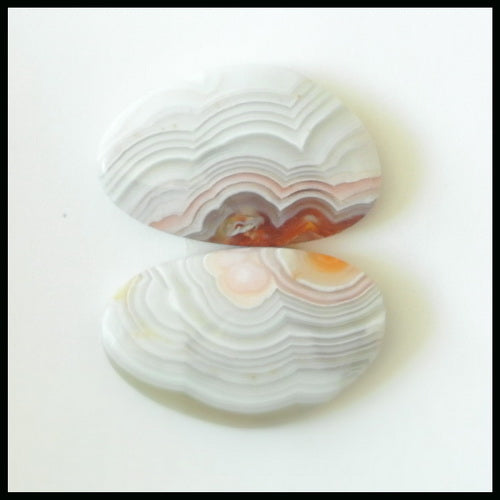 Natural Crazy Lace Agate Gemstone Cabochon Pair 20x13x4mm,3.5g - MyGemGarden