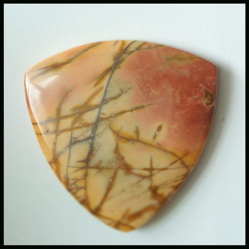 Natural Multi-Color Picasso Jasper Gemstone Cabochon 35x6mm,11.5g - MyGemGarden