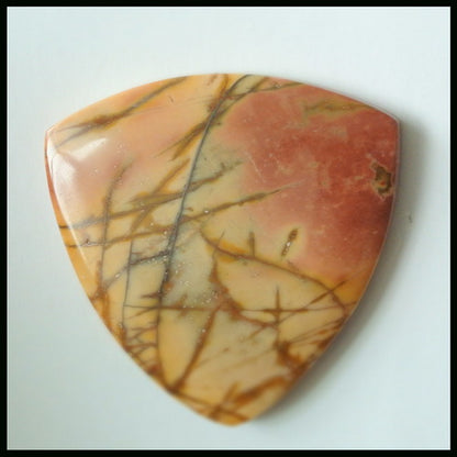 Natural Multi-Color Picasso Jasper Gemstone Cabochon 35x6mm,11.5g - MyGemGarden