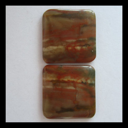 Picture Jasper Cabochon Pair 18x3mm,4.2g - MyGemGarden