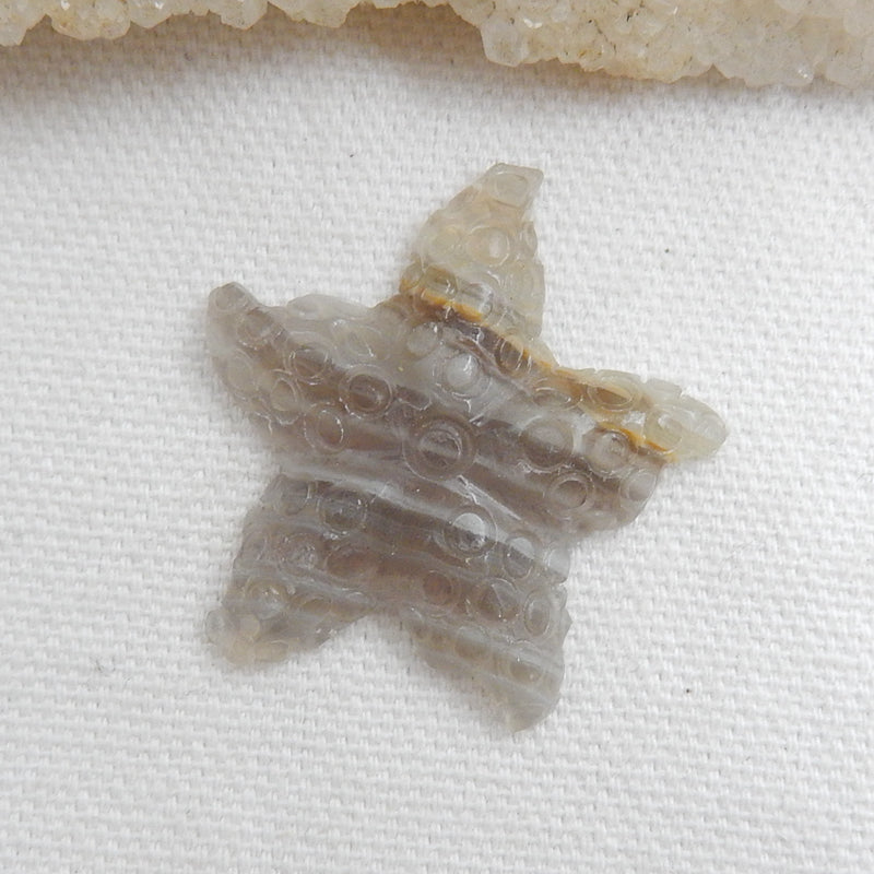 Carved starfish Natural Arborization Opal pendant Bead, stone for Pendant making, 24x11x4mm, 2.9g - MyGemGarden