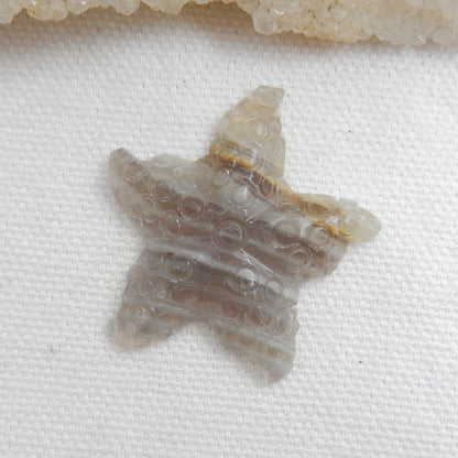 Carved starfish Natural Arborization Opal pendant Bead, stone for Pendant making, 24x11x4mm, 2.9g - MyGemGarden