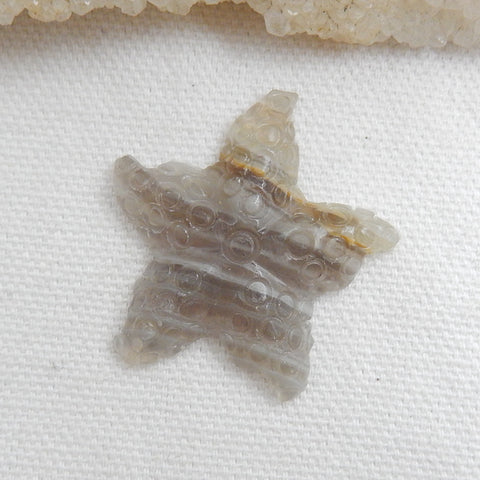 Carved starfish Natural Arborization Opal pendant Bead, stone for Pendant making, 24x11x4mm, 2.9g - MyGemGarden