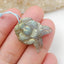 Carved Labradorite Gemstone Flower Pendant Beads, 22x16x8mm, 3.7g - MyGemGarden