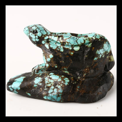 Turquoise Gemstone Carved Rabbit Decor, 43x33x25mm, 25g - MyGemGarden