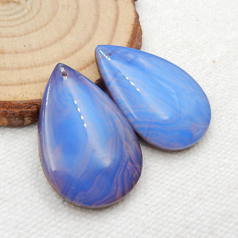 Boulder Opal And Opalite Glued Teardrop Gemstone Earrings Stone Pair, 30x20x6mm, 10.6g - MyGemGarden