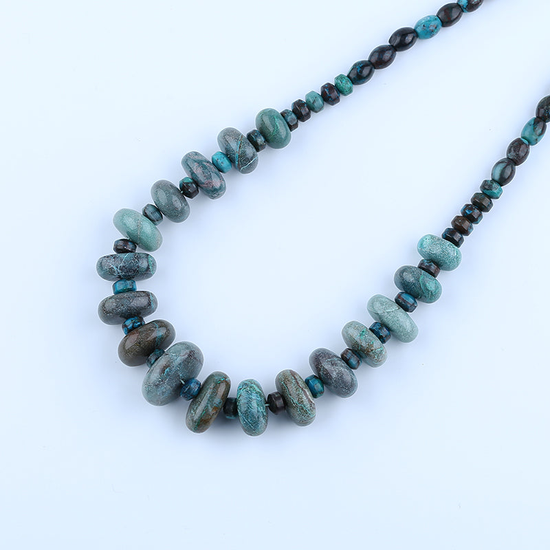Natural Chrysocolla Gemstone Necklaces, Chrysocolla Pendant Necklace, Adjustable Necklace, 1 Strand, 22-30 inch, 126g