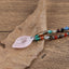 Agate Faceted Gemstone With Silver Beads Necklace, Rose Quartz Pendant, Handmade Jewelry, 1 Strand, 22 Inch, 29.5g