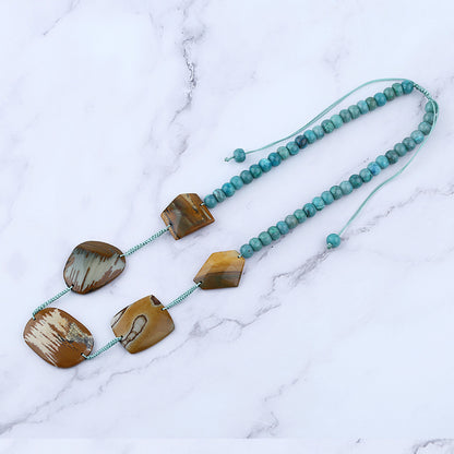 Gemstone Necklaces, Owyhee stone with Chrysocolla Necklaces,50cm,65g,Adjustable Necklace
