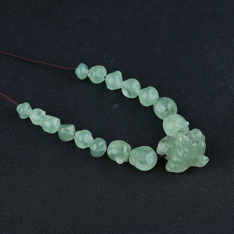 Natural Prehnite Gemstone Necklace, Adjustable Necklace, 1 Strand, 16-24 inch, 58g