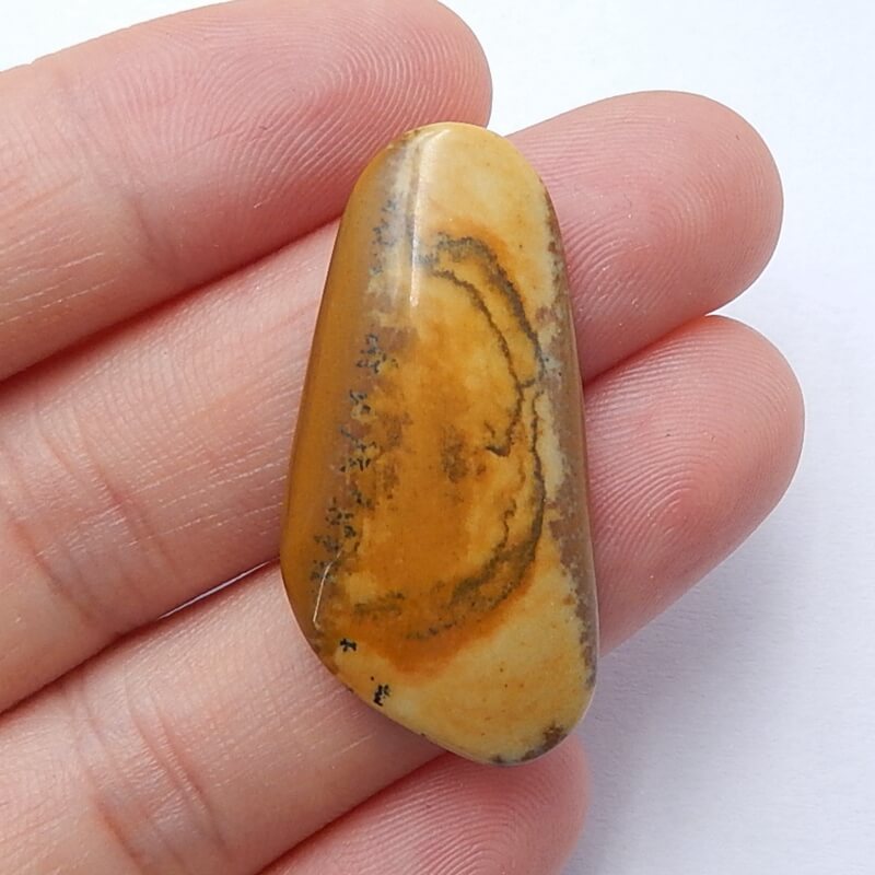 Natural Us Biggs Jasper Gemstone Cabochon, 33x16x5mm, 4.1g - MyGemGarden