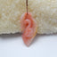 Handmade Pink Opal carved leaf Pendant Bead, 40x20x6mm, 4.6g - MyGemGarden