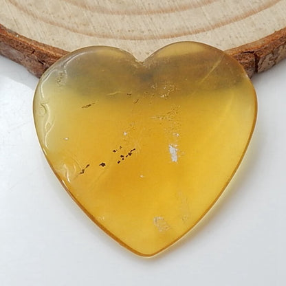 Natural Agate Heart Gemstone Cabochon, 28x29x4mm, 3.9g - MyGemGarden