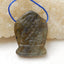 Handmade Labradorite Carving Gemstone Pendant Bead, 33x24x6mm, 8.4g - MyGemGarden