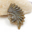 Vintage Hand Carved Labradorite Gemstone Indian Head Pendant , 68x45x5mm, 20.1g - MyGemGarden