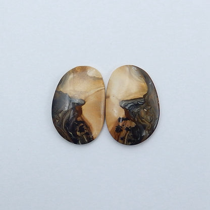 Us Biggs Jasper Cabochon Pair, 20x13x3mm, 2.3g - MyGemGarden